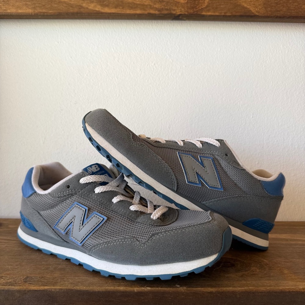 New Balance 515 Boys Size 6.5 Grey Blue Sneakers GC515KGB Low Top Shoes
